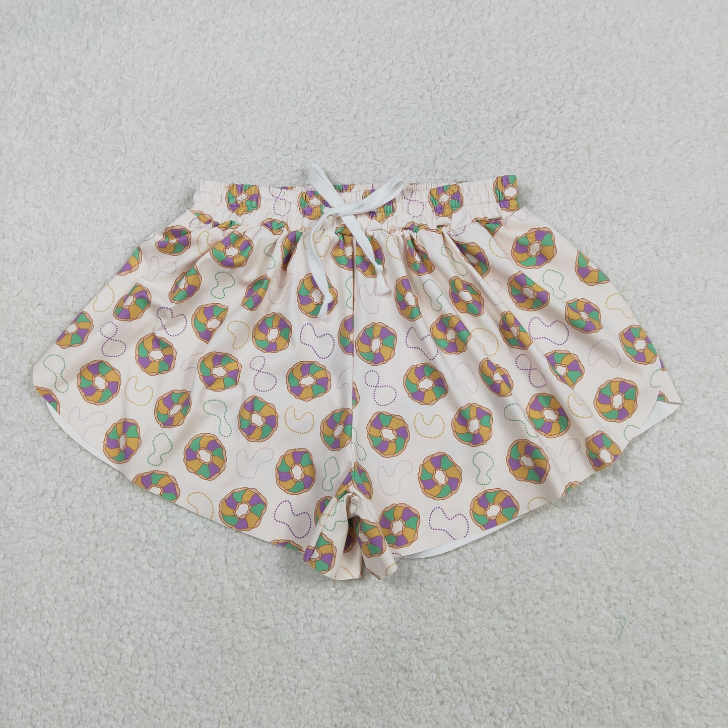 Family Adult Kids Mardigras Donuts Dress Button Polo Shirts Tops Skorts Clothes Set Yoga Shorts