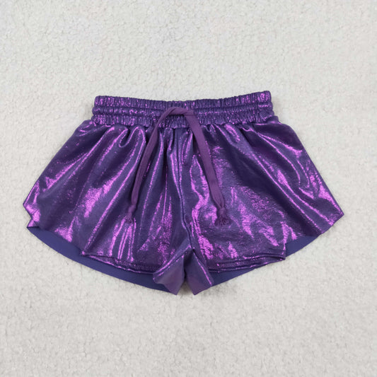SS0686 Baby Girls Purple Ruffle Shorts Bottom