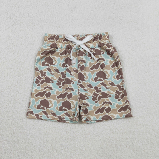 SS0697 Baby Boys Southern Green Khaki Camo Pockets Shorts Bottom