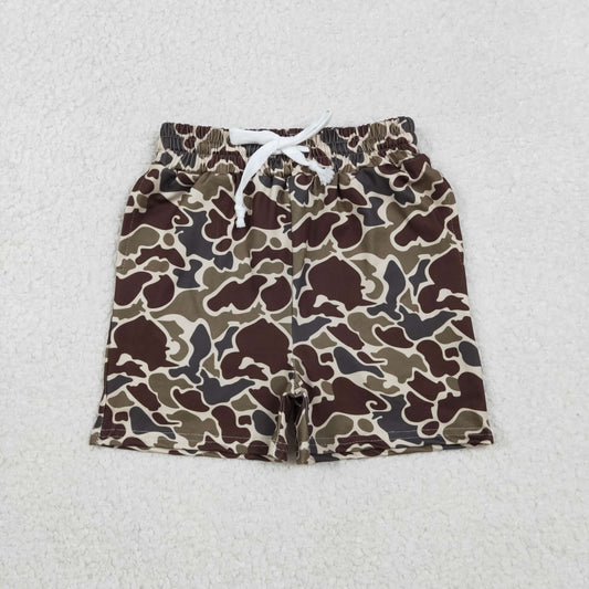 SS0735 Baby Boys Dark Khaki Camo Pockets Shorts Bottom