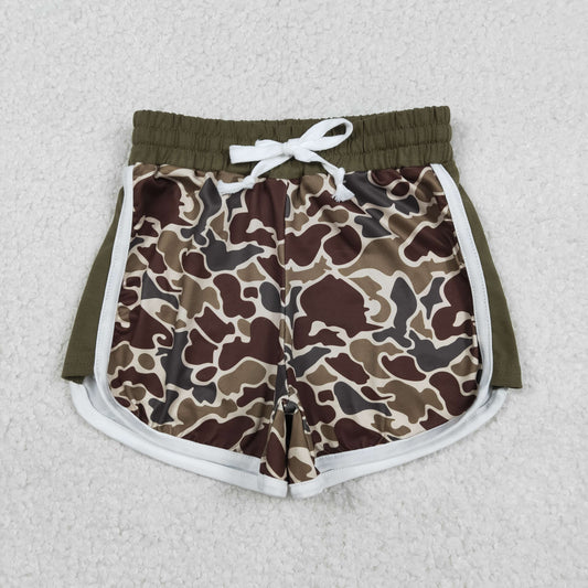 SS0745 Baby Girls Southern Dark Khaki Camo Shorts Bottom