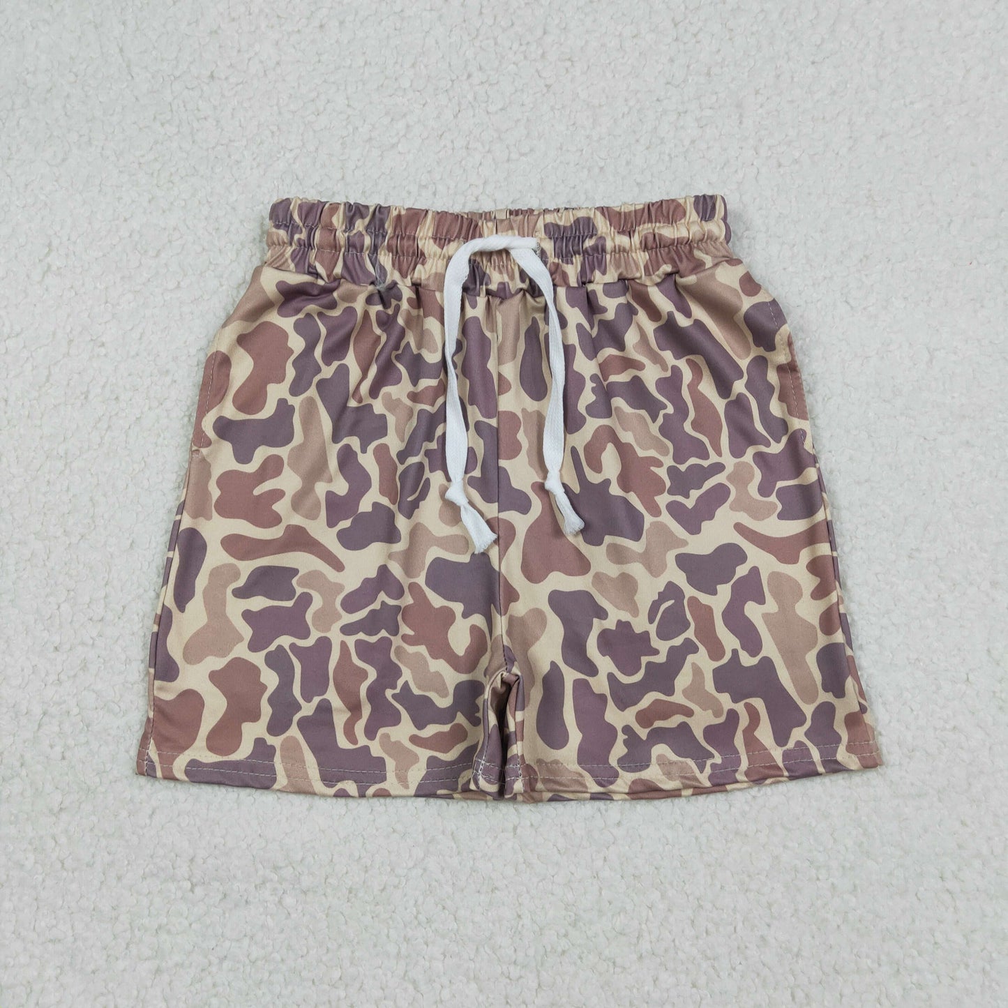 SS0762 Baby Boys Khaki Camo Pockets Shorts Bottom