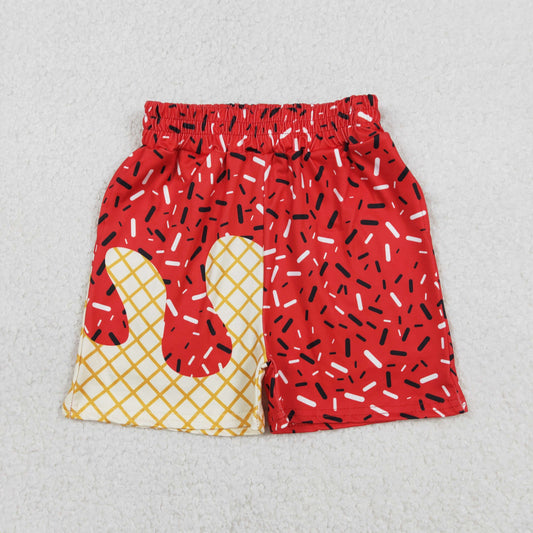 SS0776 Baby Boys Red Sprinkles Drip Team Pockets Shorts Bottom