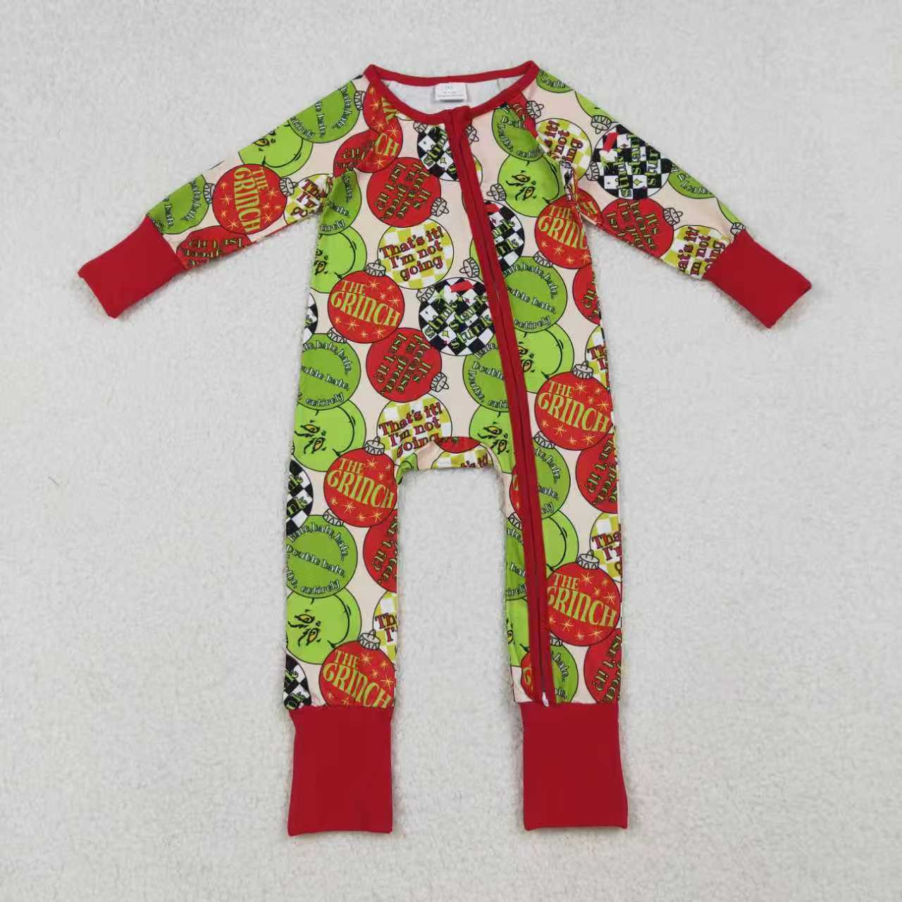 Sibling Baby Boys Girls Grin Lights Christmas Pajamas Set Knee Length Dress Zipper Footie Rompers
