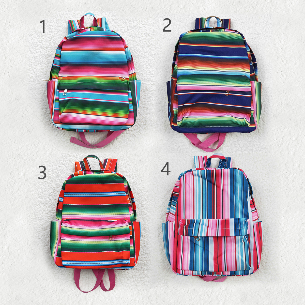 Sibling Baby Kids Children Western Stripe School Back Bags