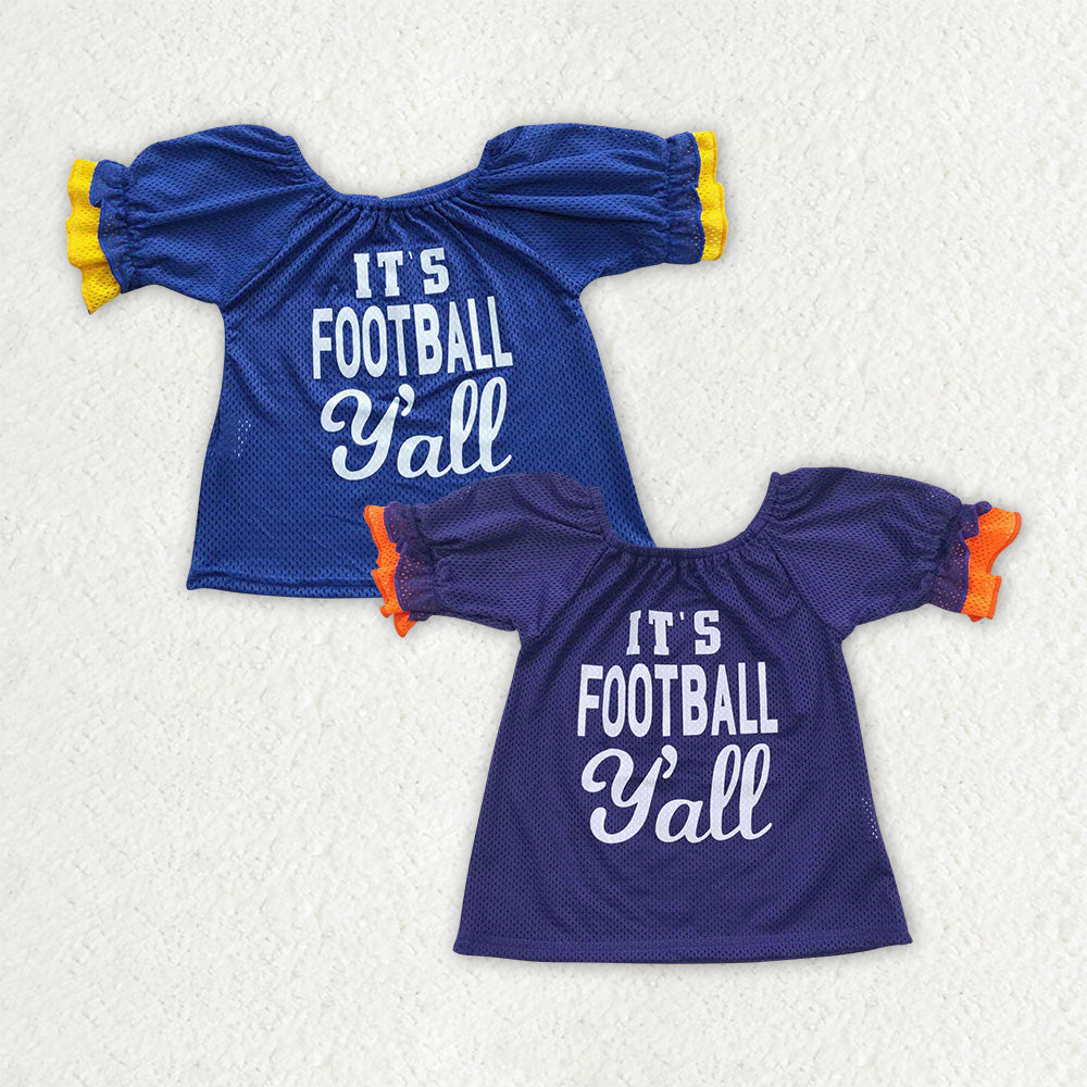 Sibling Baby Girls Team Sports Football Jersey Shirts Tops