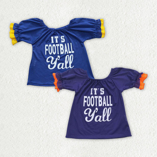 Sibling Baby Girls Team Sports Football Jersey Shirts Tops