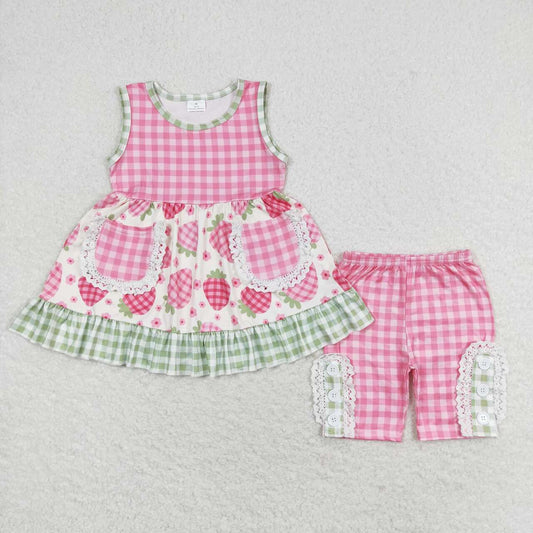 GSSO1183 baby girl clothes strawberry toddler girl summer outfit