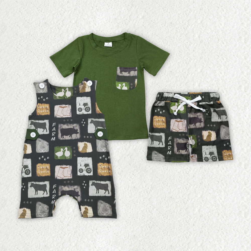 Sibling Baby Boys Western Cow Farm Rompers Outfits Sets