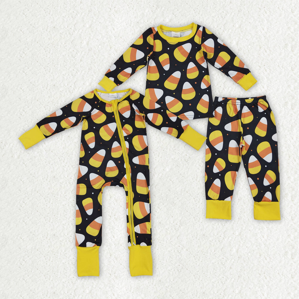 Sibling Baby Kids Black Halloween Candy Rompers Pajamas