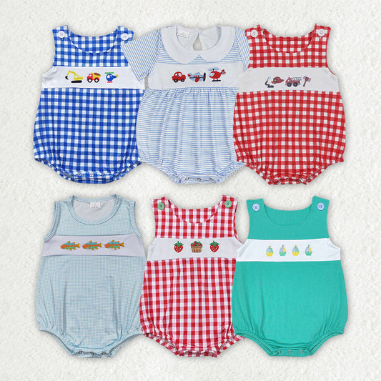 Sibling Baby Infant Boys Cute Summer Rompers