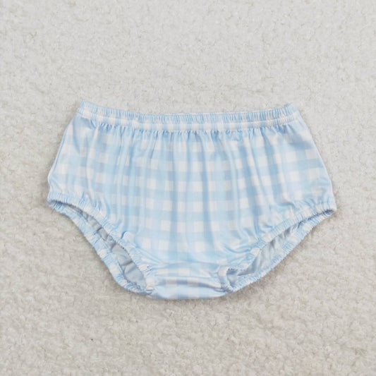 SS0352 toddler clothes blue gingham boy summer bummies shorts
