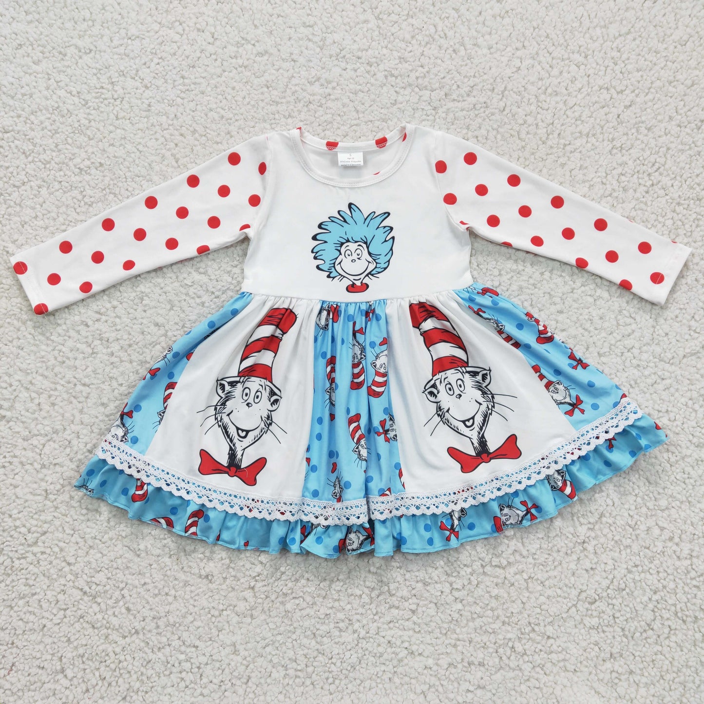 Cartoon reading patchwork Dresses