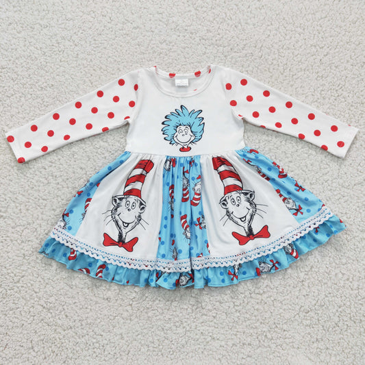 Cartoon reading patchwork Dresses