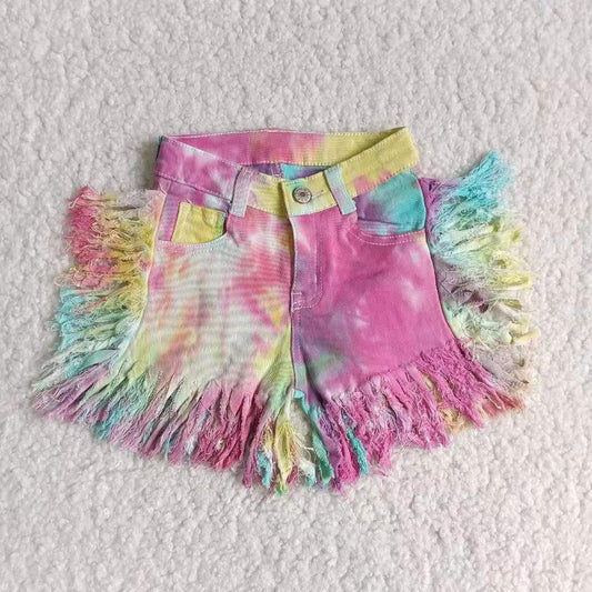 Colorful denim shorts