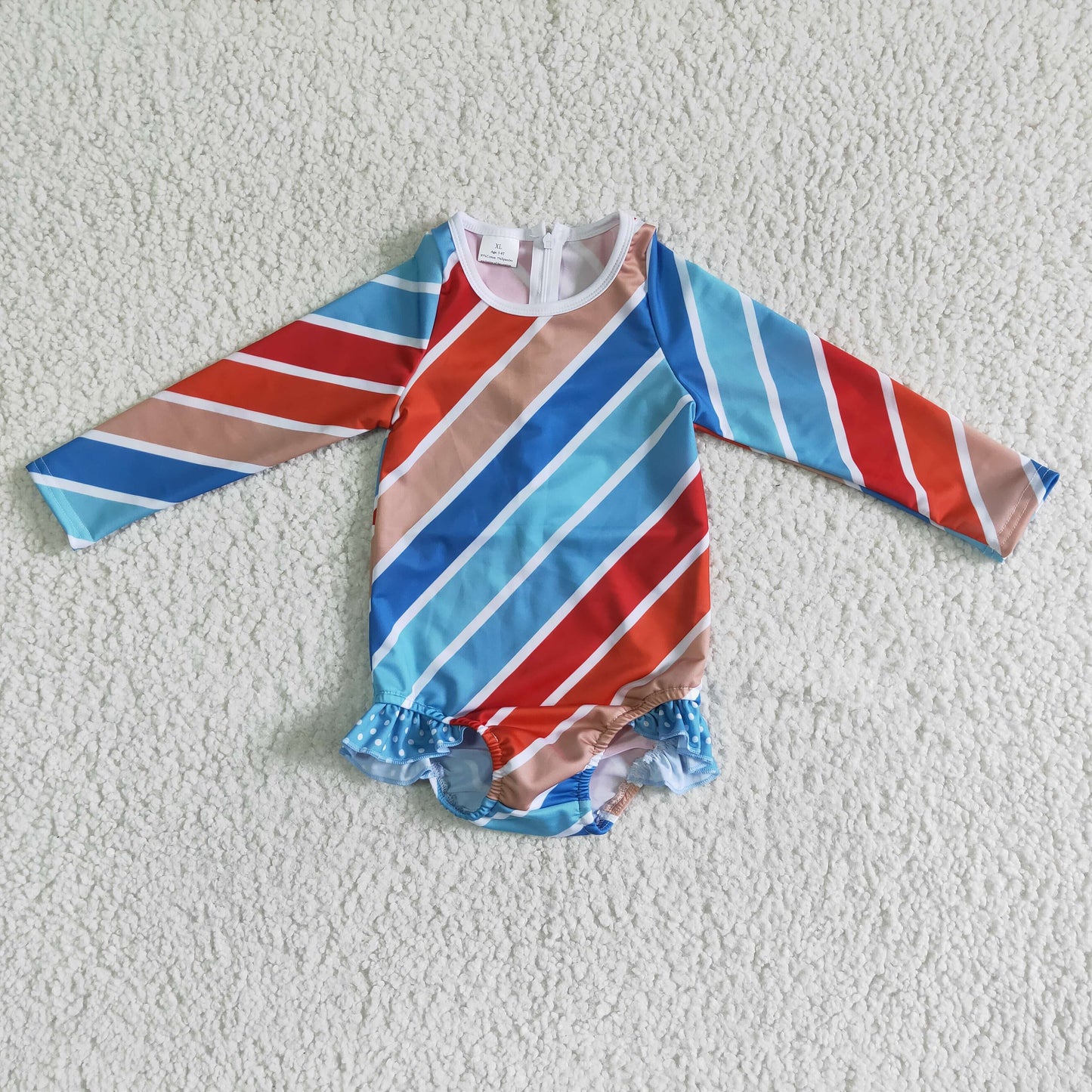 Blue Stripe Girl Swimsuit S0007