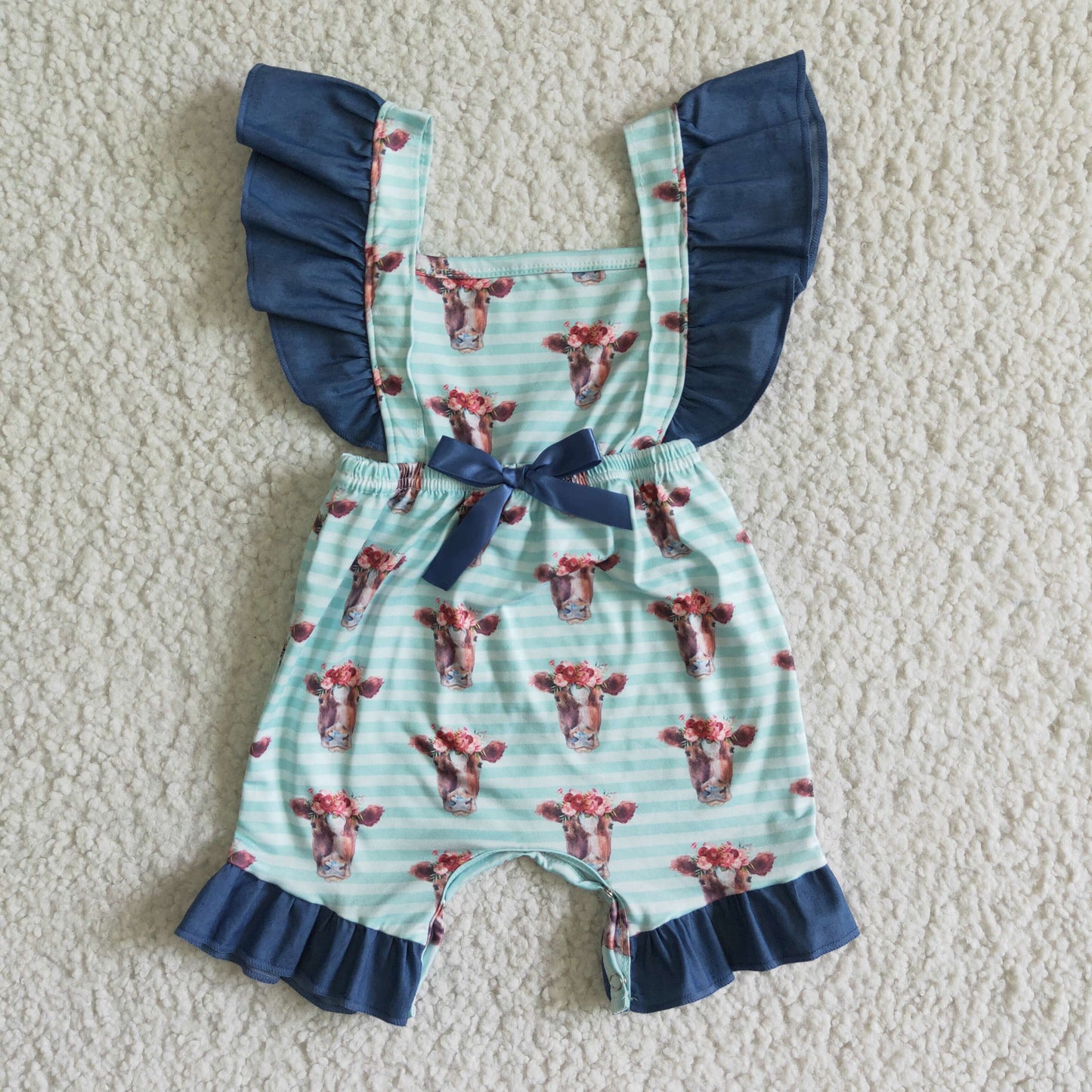 Heifer blue ruffle romper