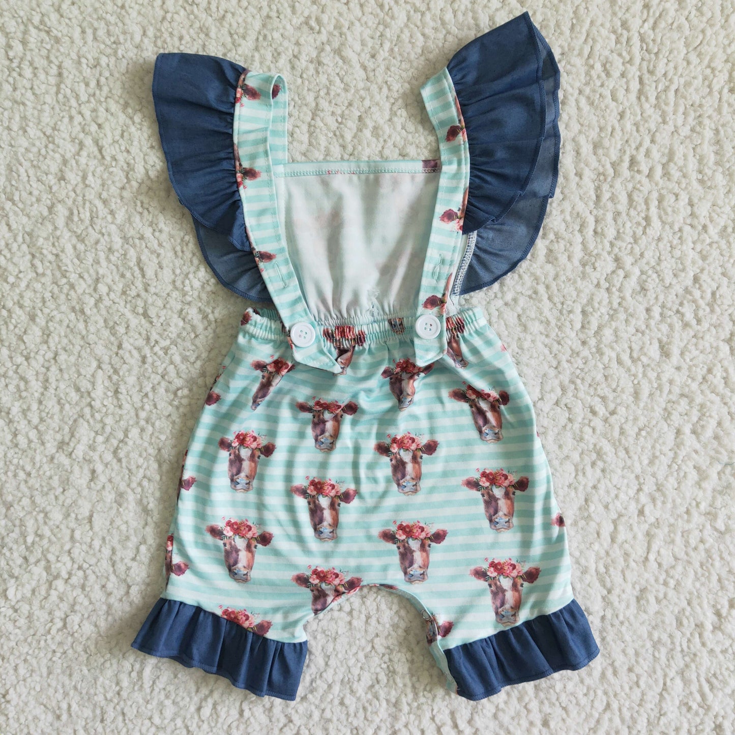 Heifer blue ruffle romper