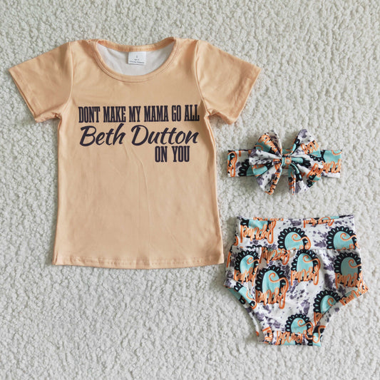 Beth Dutton On you T-shirt Bummie 3pcs Set GBO0006