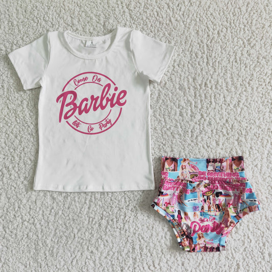 barbie white T-shirt briefs Set GBO0028