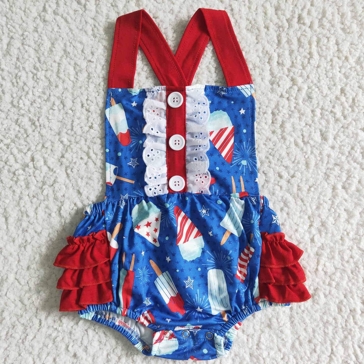 ice-cream girl ruffle romper