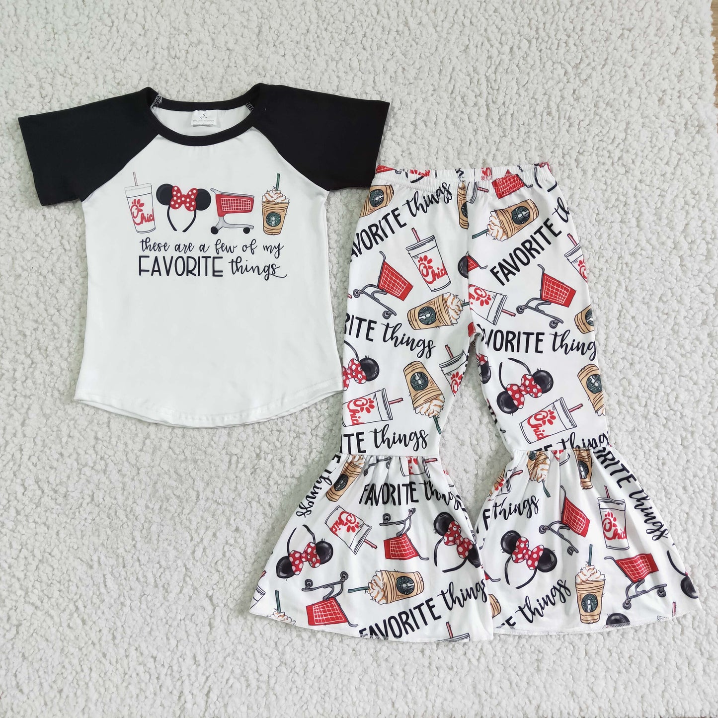 Snack T-shirt bell bottoms pants set