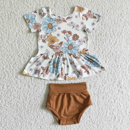 floral printed Tops Bummies Set GBO0032