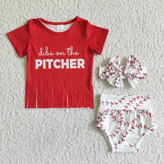 Pitcher Red tassel T-shirt Bummie Set GBO0002