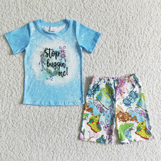 Stop Buggin me blue T-shirt Shorts Set