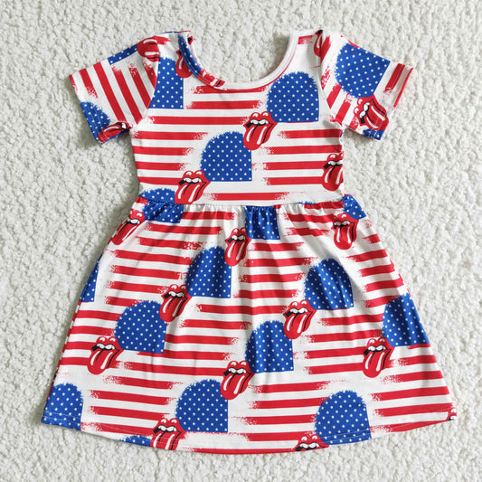 4th of July American short sleeve Dresses