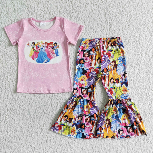 B7-22 Pink Princess T-shirt Bell bottoms sets-promotion 2023.12.30