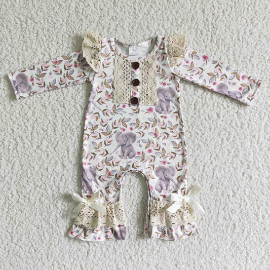 Elephant lace romper