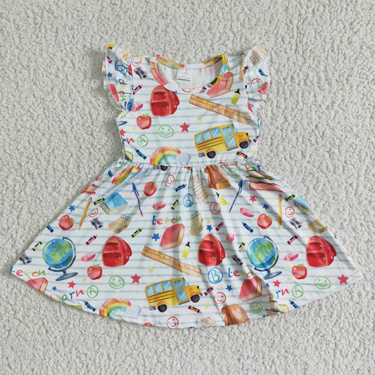 Back to school flutter sleeve Dress