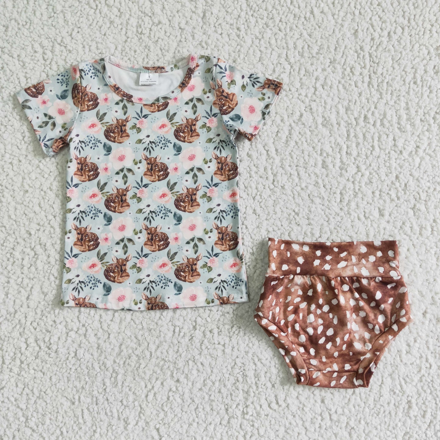 Elk floral T-shirt briefs Set GBO0022