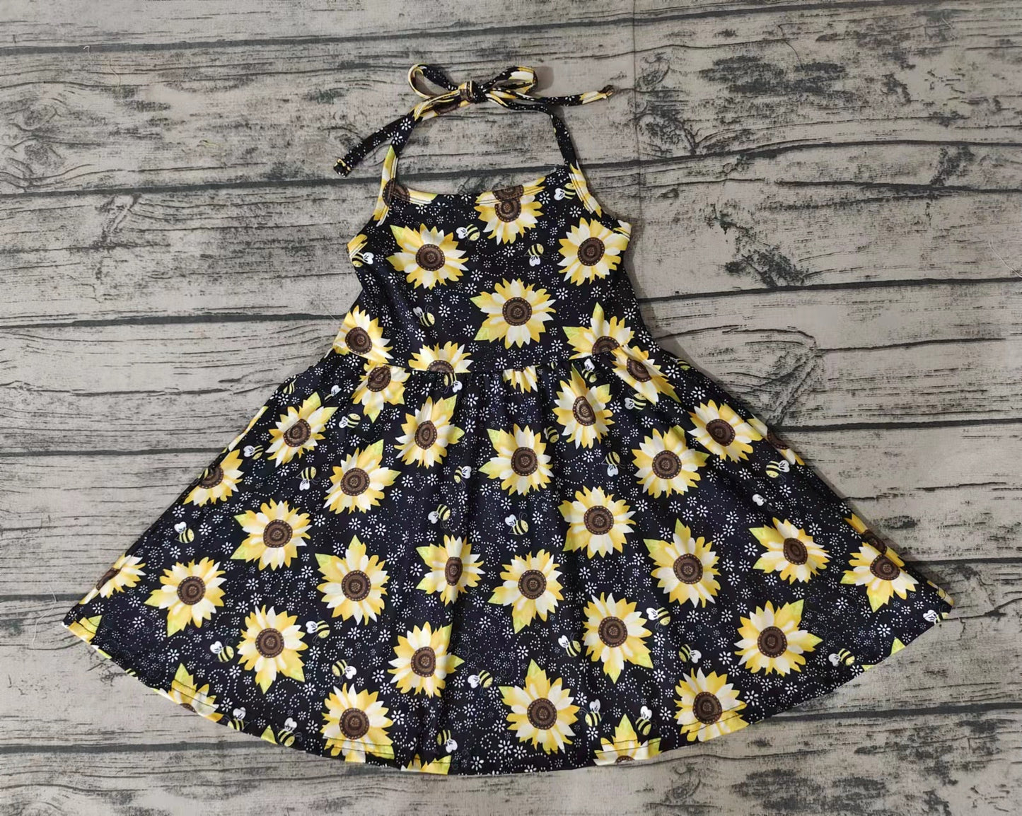 Sunflower sleeveless Dresses-preorder