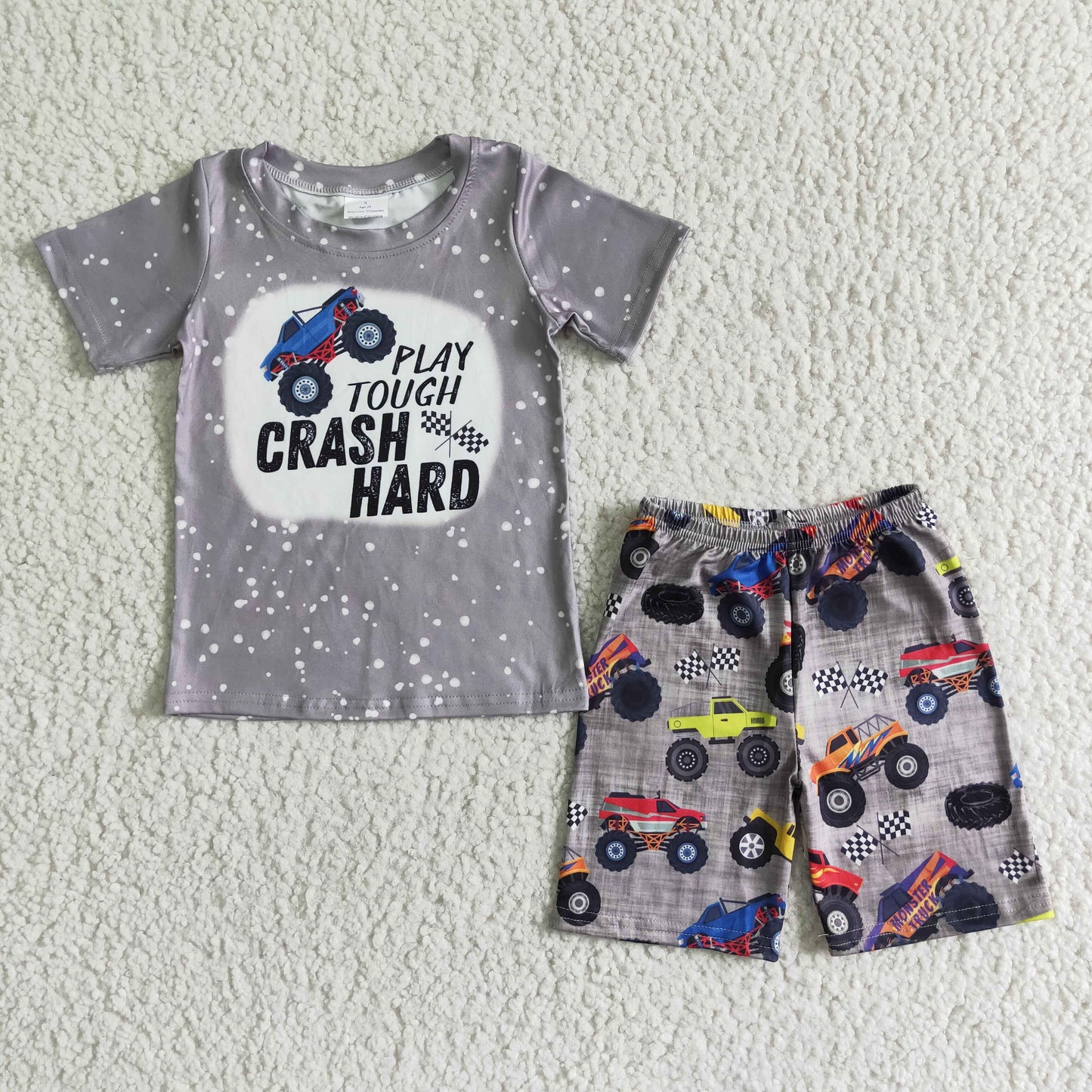 moto grey T-shirt boy shorts set