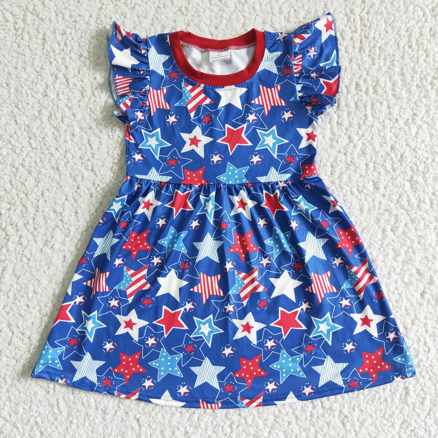 STAR 4th of July flutter sleeve Dresses C11-9