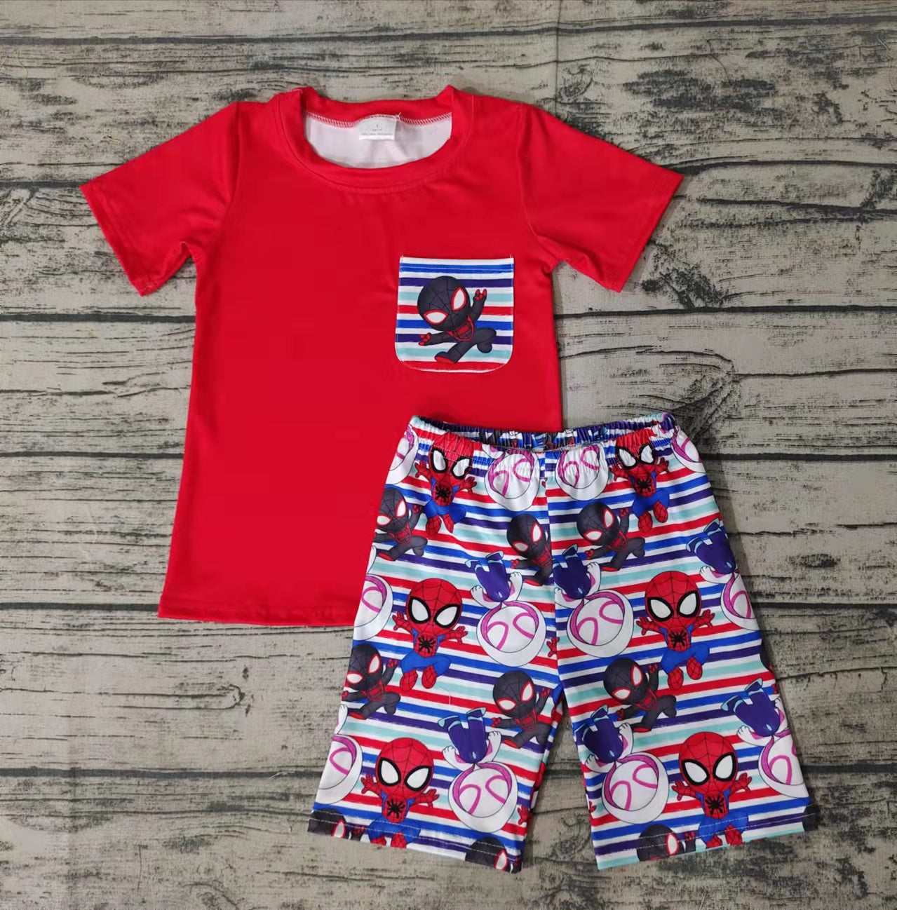 spider red T-shirt boy shorts set-preorder