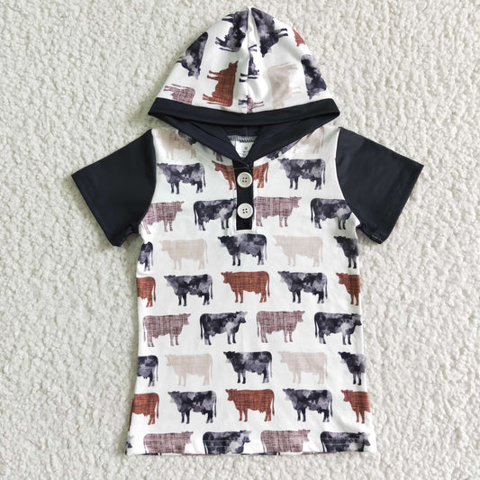 cow short sleeve Top