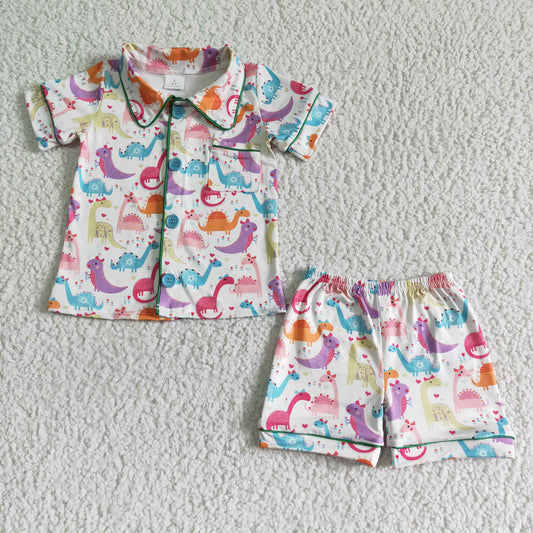 Dinosaur  Shorts pajamas Set