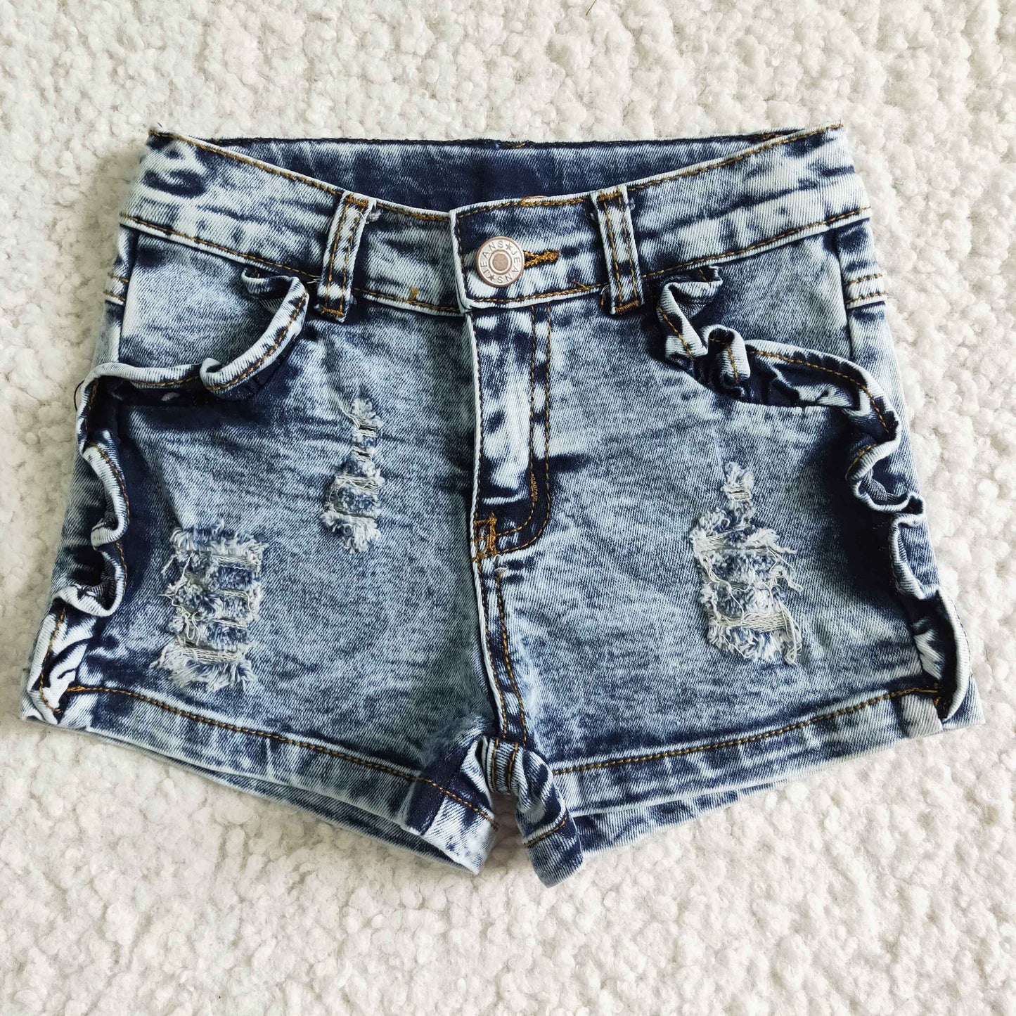 Blue denim shorts