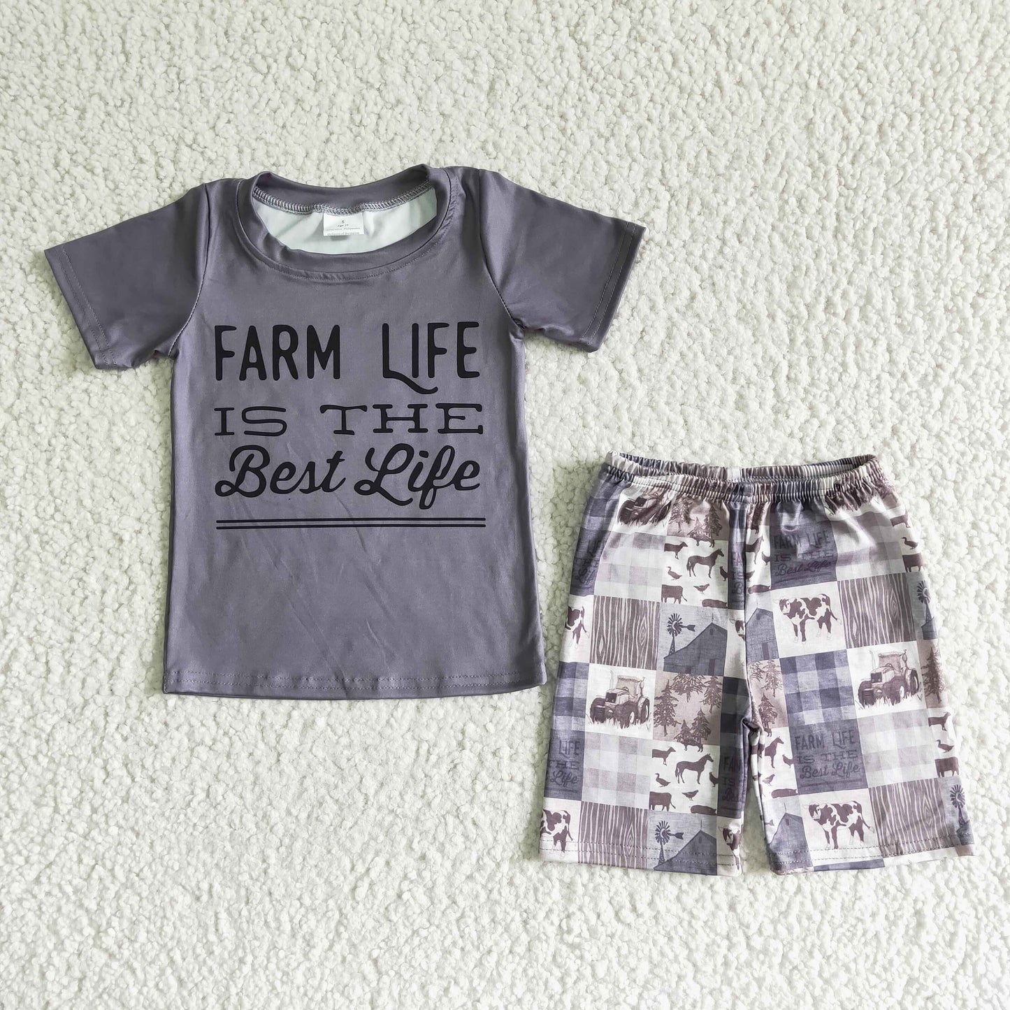 Farm lifeis the best life boy shorts set