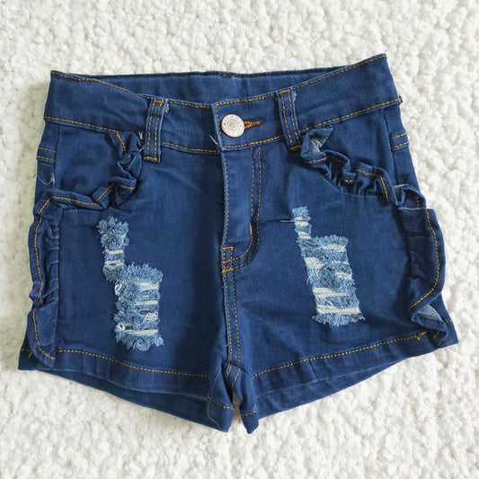 Blue denim shorts