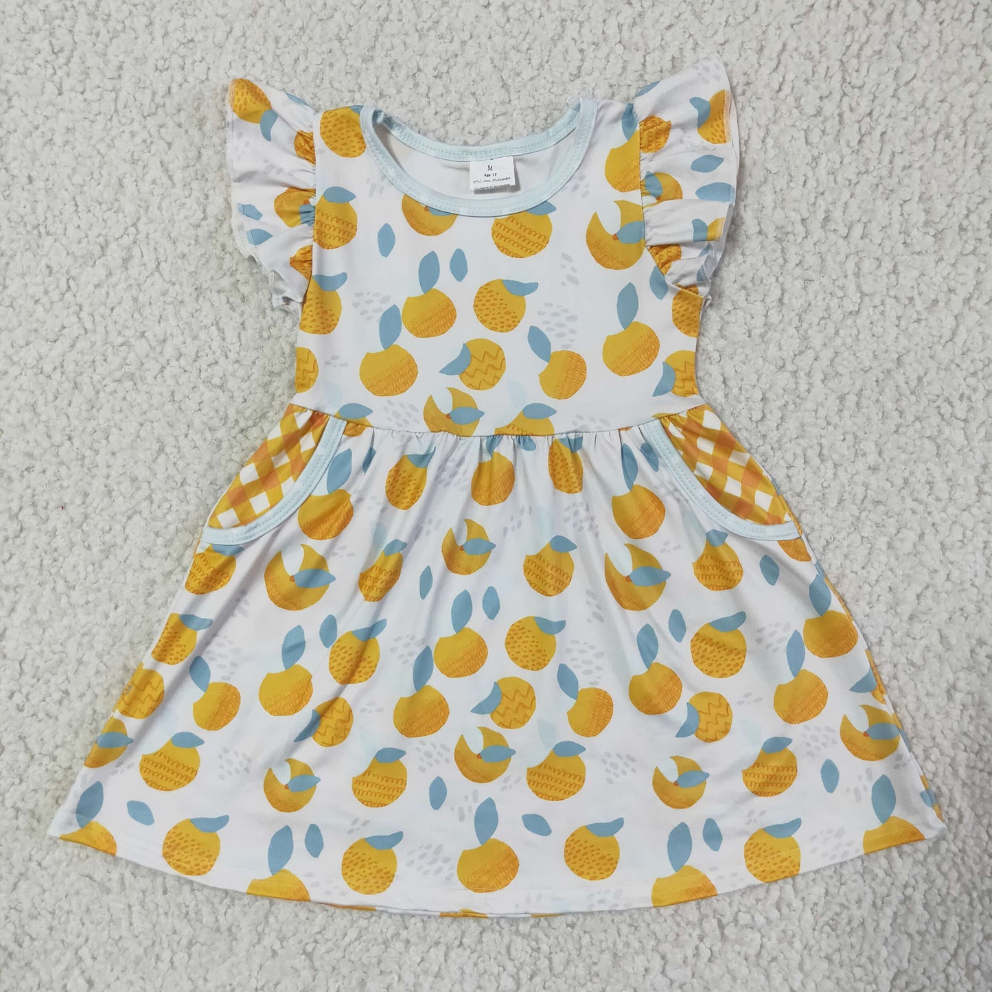 Girls cute lemon print summer dress GSD0074