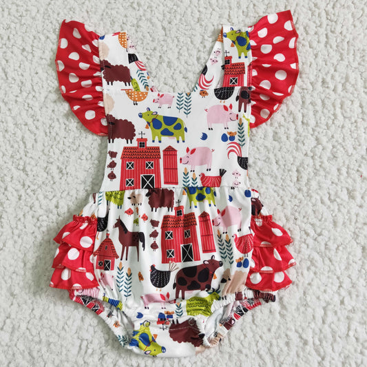 Farm Cow Chicken romper