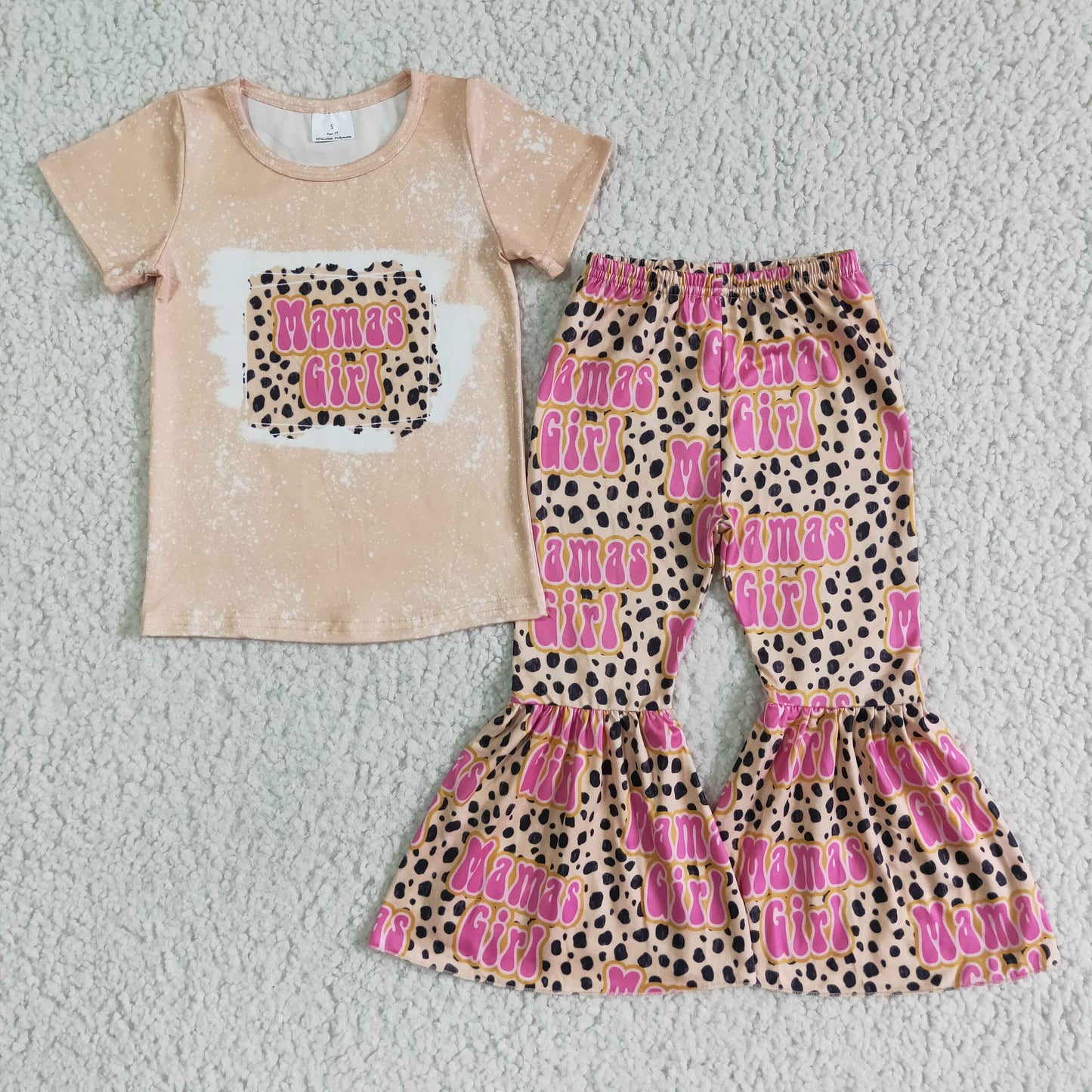 Mama's Girl short sleeve Top bell bottom pants pants set