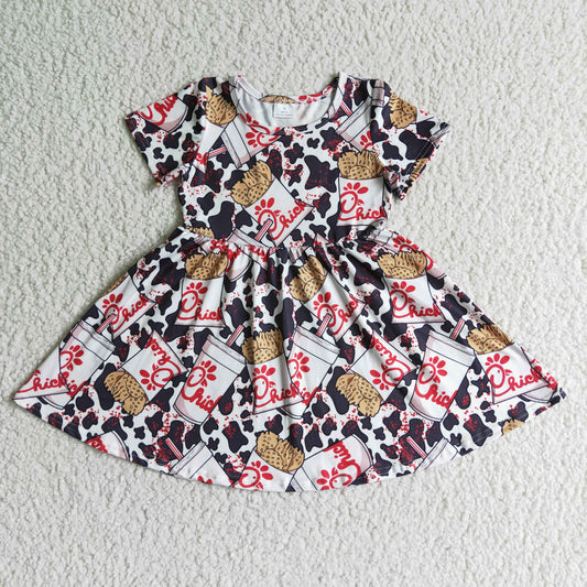 Chicken chips short sleeve dress