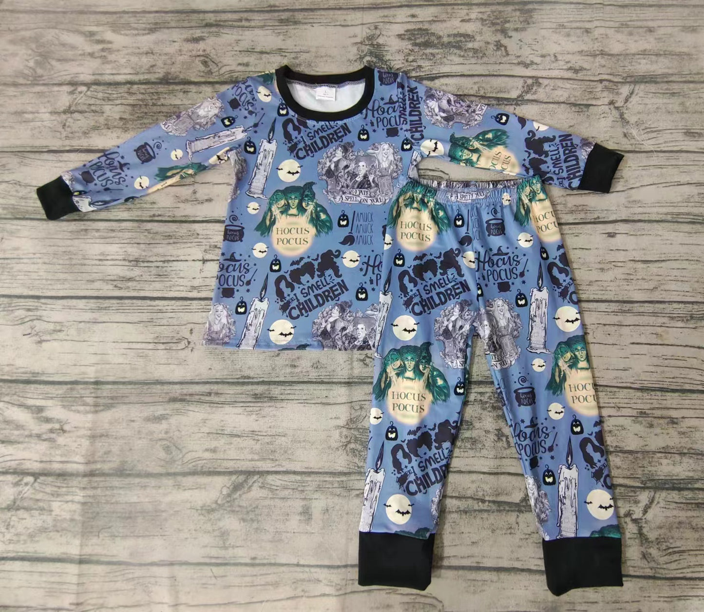 boys Halloween Pumpkin witch Pajamas Set BLP0010