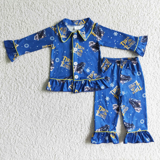 Blue Cartoon Girl pajamas outfit