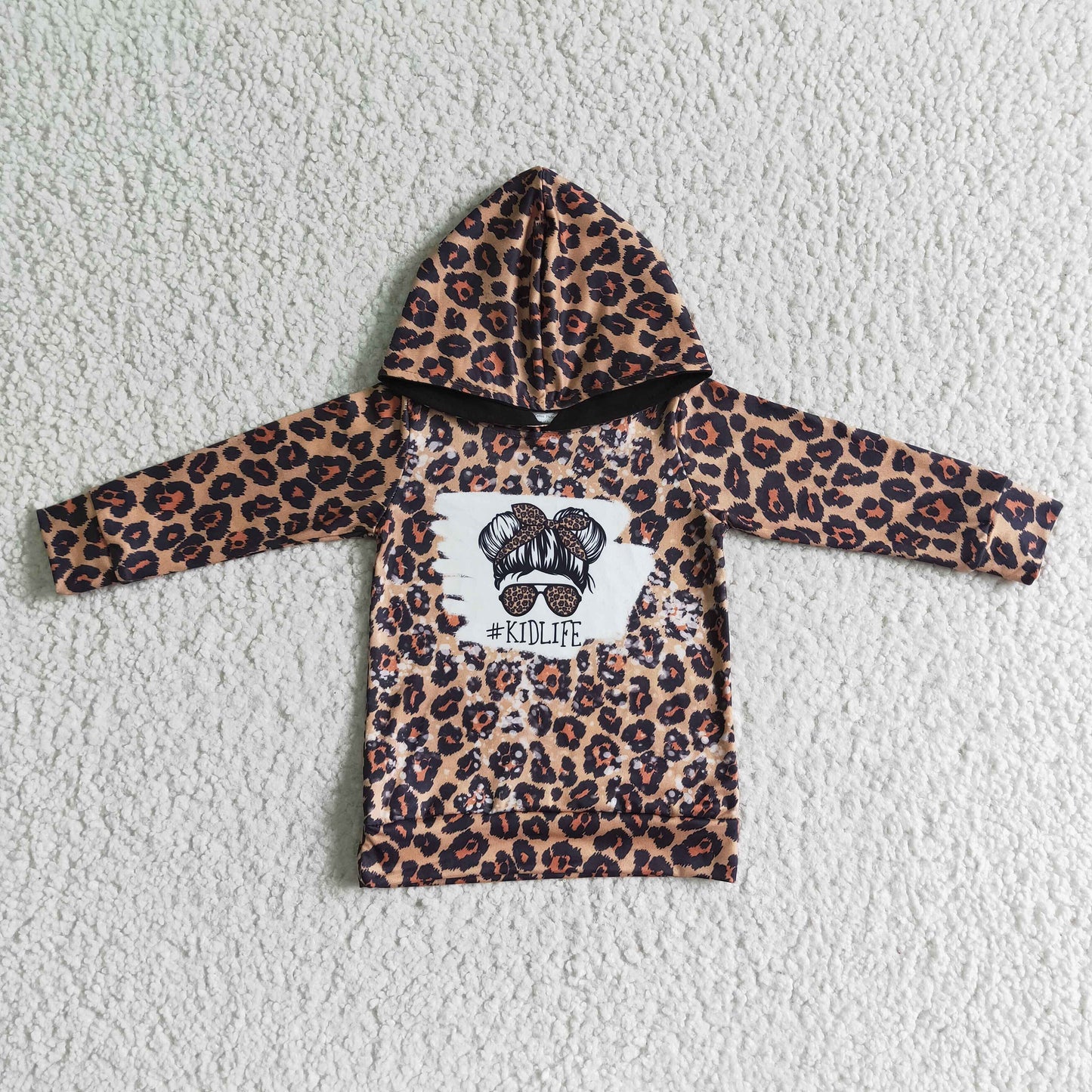 6 C9-18 girl leopard kidlife winter long sleeve hoodies top-promotion 2023.12.16